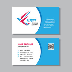 Business visit card template with logo - concept design. Bird wing branding. Vector illustration. 