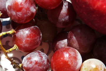 grapes on a plate. autumn.mall. background          