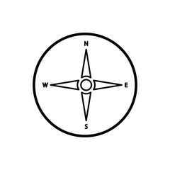 compass navigation icon trendy flat design