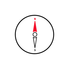 compass navigation icon trendy flat design