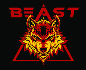 wild wolf beast illustration graphic design resource