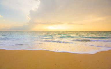 Beautiful sea on the beach during sunset
