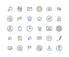 Web Interface filled outline icon set. Vector and Illustration.