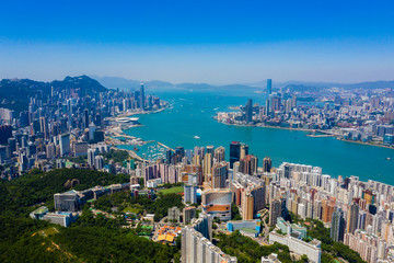Obraz premium Aerial view of Hong Kong city