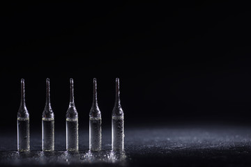 Medical drug ampoules. Medicines for injection.