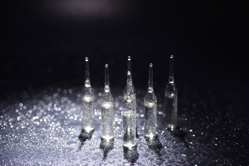Medical drug ampoules. Medicines for injection.