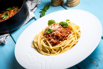 Italian pasta spaghetti bolognese