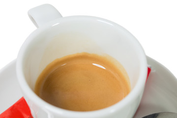 Coffee cup with espresso crema.