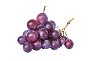 bunch of red grapes isolated on white background