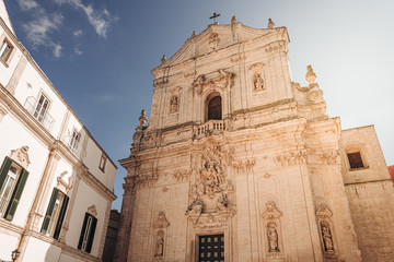 Fototapeta na wymiar The San Martino Basilica in Martina Franca a masterpiece of local Baroque.
