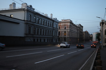 Street in the twilight,Riga, Latvia
