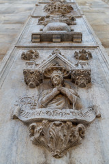Exterior decoration of Como Cathedral church, Italy