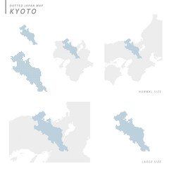 Fototapeta na wymiar dotted Japan map, Kyoto