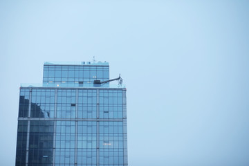 Buildings made of glass and concrete. Skyscrapers in the city.