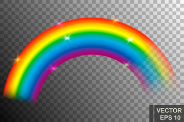 Realistic cartoon rainbow. Bright color. After the rain. For your design.