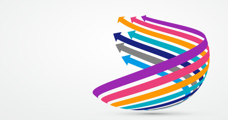 Sense of perspective arrows, growth meaning.