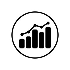 graph icon in trendy flat style