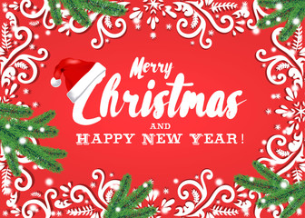 Beautiful winter card. Festive New Year Greeting Card.