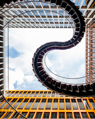 top view of a spiral staircases located in munich