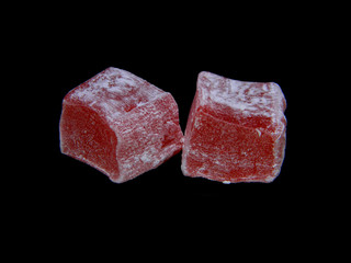 marmalade candy isolated on a black background