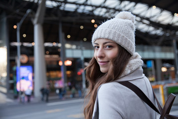 Fototapeta premium Walking to Southern Cross Railway Station