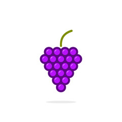 grapes fruit flat icon vector illustration
