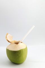 coconut with straw