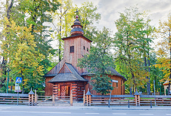 ZAKOPANE, POLAND - JULY 27, 2018: Old wooden church © agneskantaruk