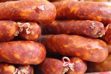 Sausage of extraordinary beautiful color and delicious taste