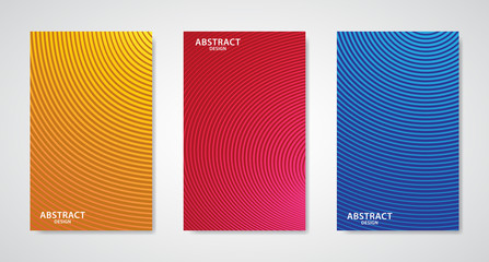 set of three abstract line design covers