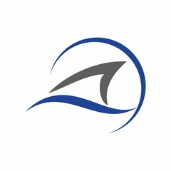 Shark fin logo design template vector illustration
