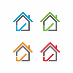 Real estate commercial and residential building logo design template vector illustration