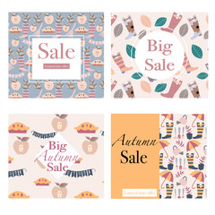 Fototapeta premium banners with autumn elements.Vector elements.