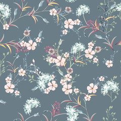 Beautiful vector vintage pattern with gentle flowers