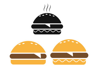Fast food icon. Burger icon vector. Burger sign or symbol