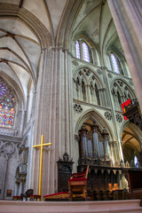 Fototapeta na wymiar Bayeux. Intérieur de la cathédrale Notre-Dame. Calvados. Normandie