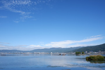 諏訪湖の風景