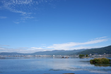 諏訪湖の景色