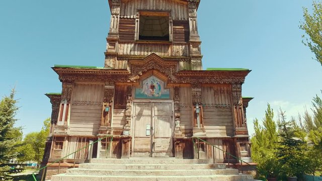 View from top to down on russian curch