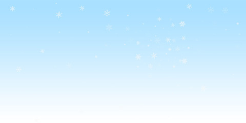 Fototapeta na wymiar Sparse snowfall Christmas background. Subtle flyin