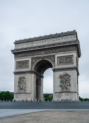 Fototapeta na wymiar Arc de Triomphe (Arch of Triumph) in l'Etoile on Charles de Gaulle, Paris, France.