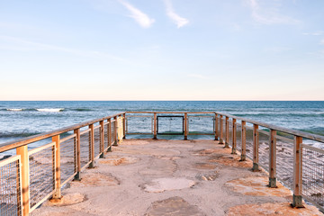 Fototapeta na wymiar viewpoint facing the Mediterranean sea concept of relax and future