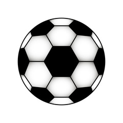 Black and white soccer ball, vector illustration.