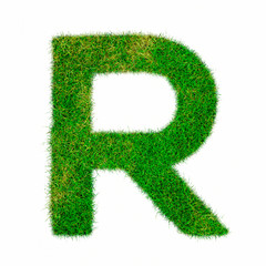 Letter R made of grass - aklphabet green environment nature