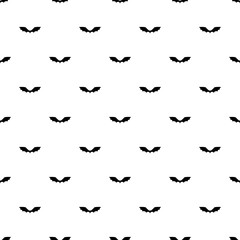 seamless pattern with black bat silhouette on white background.