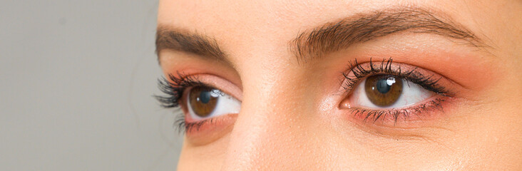 super macro shot of human eyes 