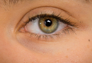 Fototapeta na wymiar super macro close-up shot of beautiful human eyes 
