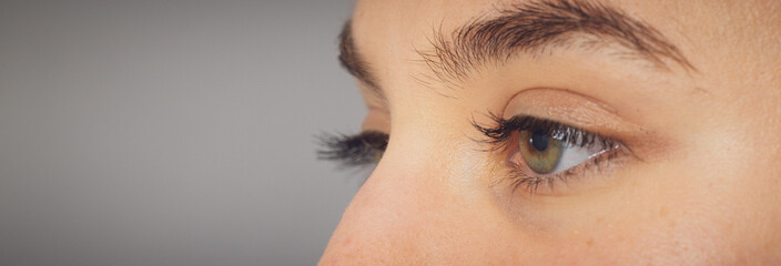 super macro close-up shot of beautiful human eyes 