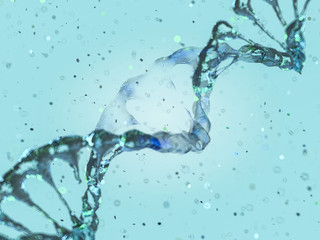 DNA chain. Abstract scientific background. 3D rendering