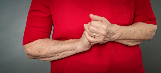 senior lady hands close-up 